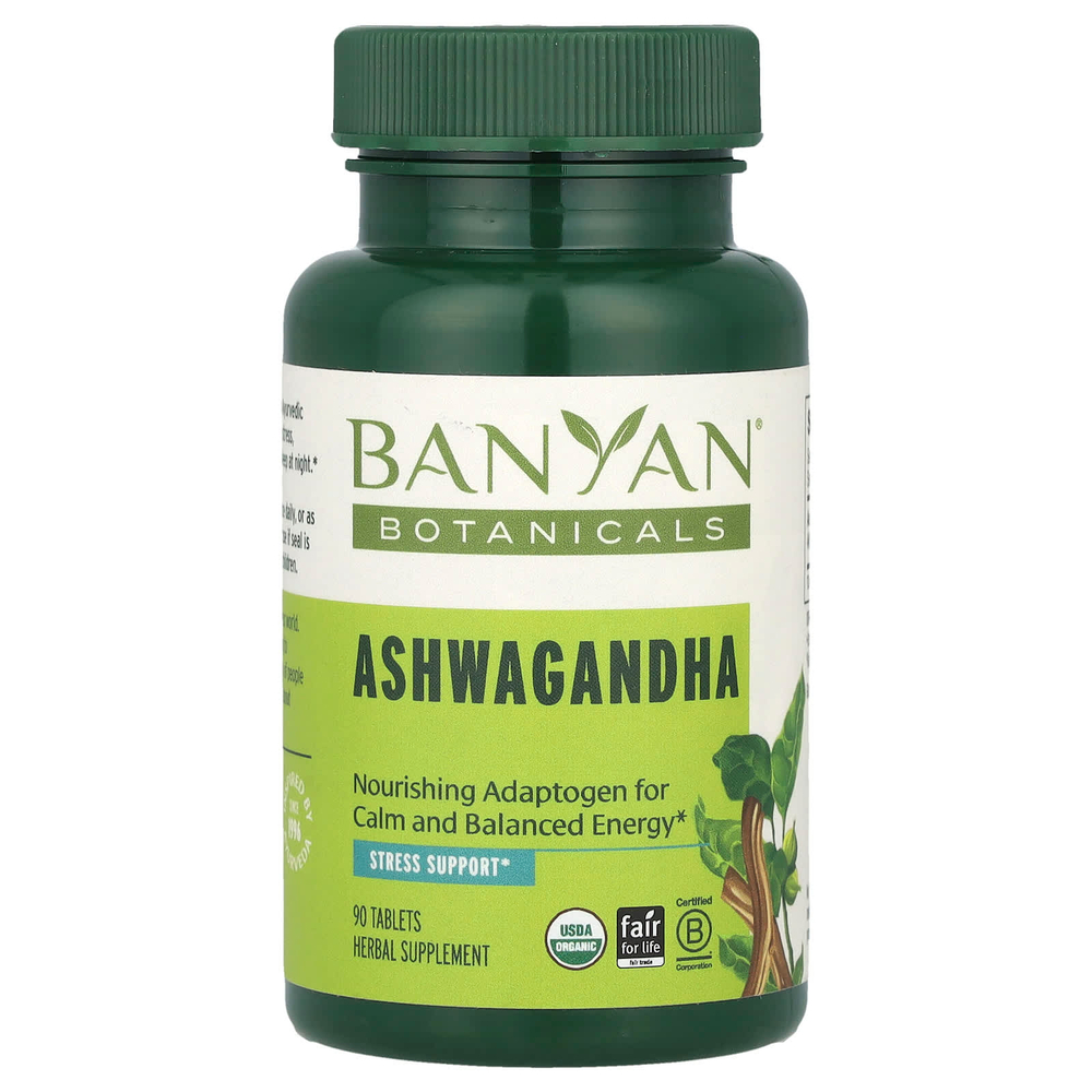 Banyan Botanicals, ашваганда, 90 таблеток (500 мг в одной)