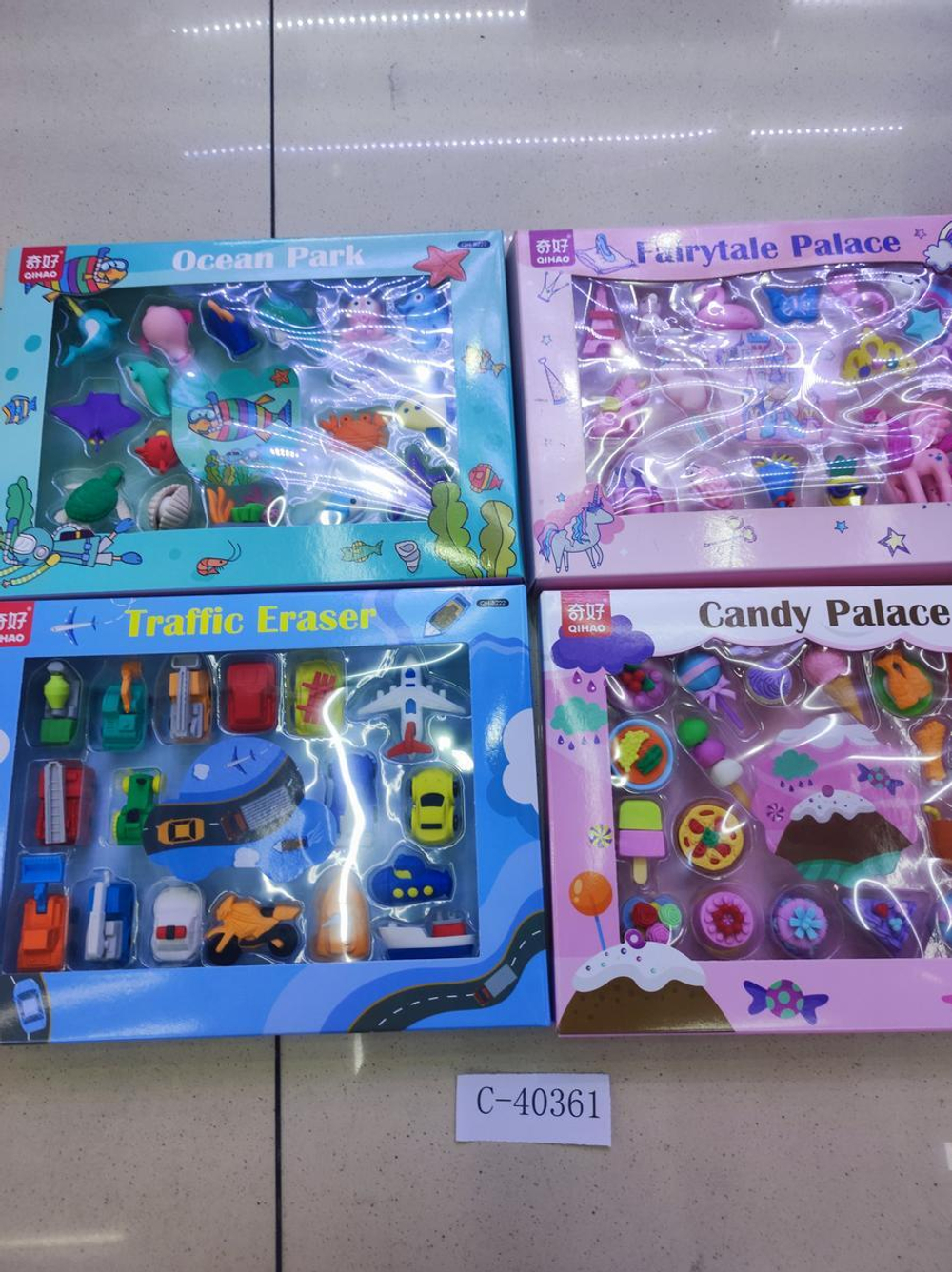 Набор ластиков в картонной коробке, 4 вида микс, С-40360