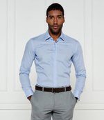 Рубашка H-HANK-s-kent-C1-232 BOSS BLACK - голубой(50533044)