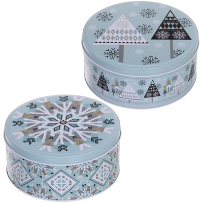 Банка жестяная «Снежинка» 1500мл 16,8*8,3см