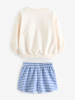 Толстовка и шорты в комплекте для девочки Next E55-504, Кремовый, Голубой
