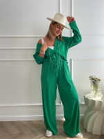 Костюм в рубчик зеленый