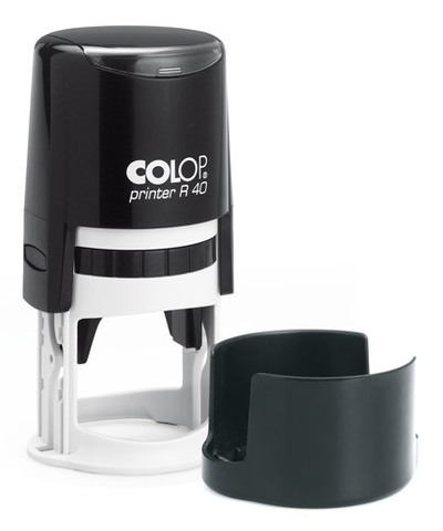 Печать на автоматической оснастке Colop R40 с крышкой Д40 мм