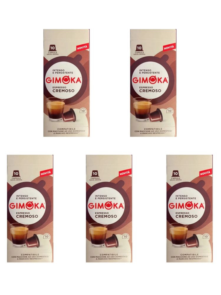 Кофе в капсулах Gimoka Cremoso, 5 упаковок по 10 шт
