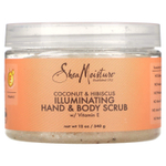 SheaMoisture, Осветляющий скраб для рук и тела с витамином E, кокосом и гибискусом, 340 г (12 унций)