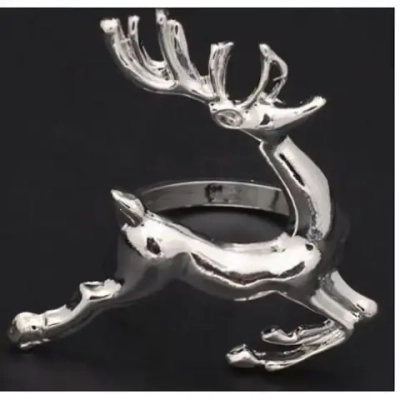 Набор колец для салфеток 6шт «Рождественский Олень» 4,5*6см, серебро