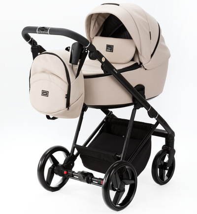 Детская коляска Adamex Blanc Deluxe 2 в 1 BL-SA07 (СВ.БЕЖ.КОЖА 100%)