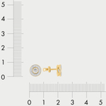 Серьги-пусеты женские из желтого золота 585 пробы с фианитами (арт. с662)