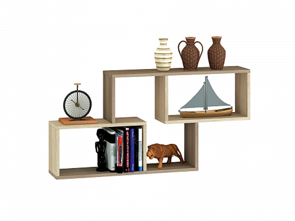 Полка навесная ПН-3, ясень шимо/дуб сонома