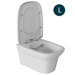 Унитаз подвесной безободковый WAVE STONE сид. дюропласт, м/л, быстр, БЕЛЫЙ глянец (L)