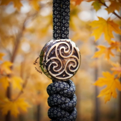 Темлячная бусина "Трискель" для ножей , латунь