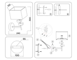 Светильник настенный LH71335 CGD золото E14 max 40W 240*130*300