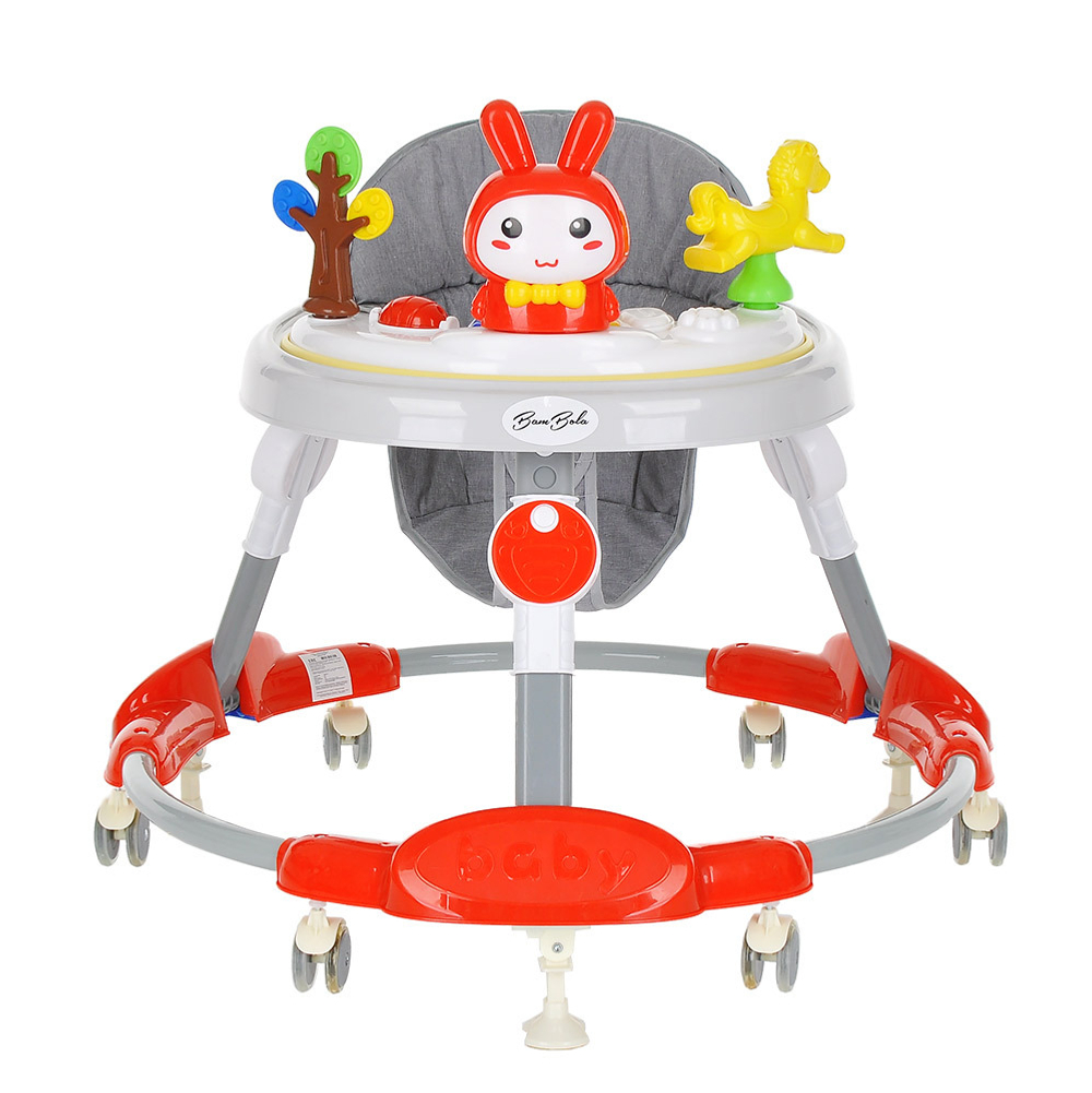 BAMBOLA Ходунки Зайчик (круглые) (6 силик.кол,игр.,муз) (67*67*55) Red/Красный