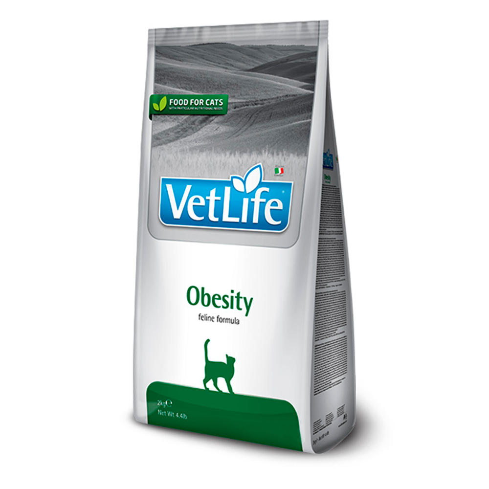 Сухой корм Farmina Vet Life Cat Obesity при ожирении для кошек 2 кг (Обесити)