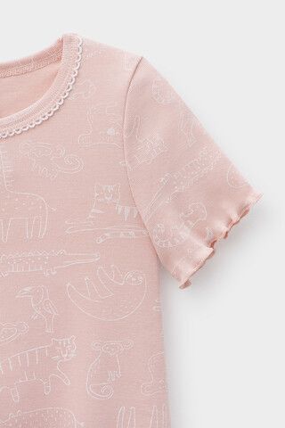 сорочка  для девочки  К 1180/24/зоопарк на дымчатой розе