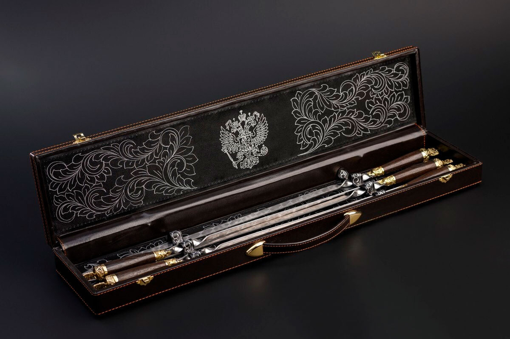 Подарочный набор шампуров в кейсе "Державный"