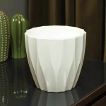 Кашпо для цветов пластиковое 3л d-18см «Флюте» со вставкой белый