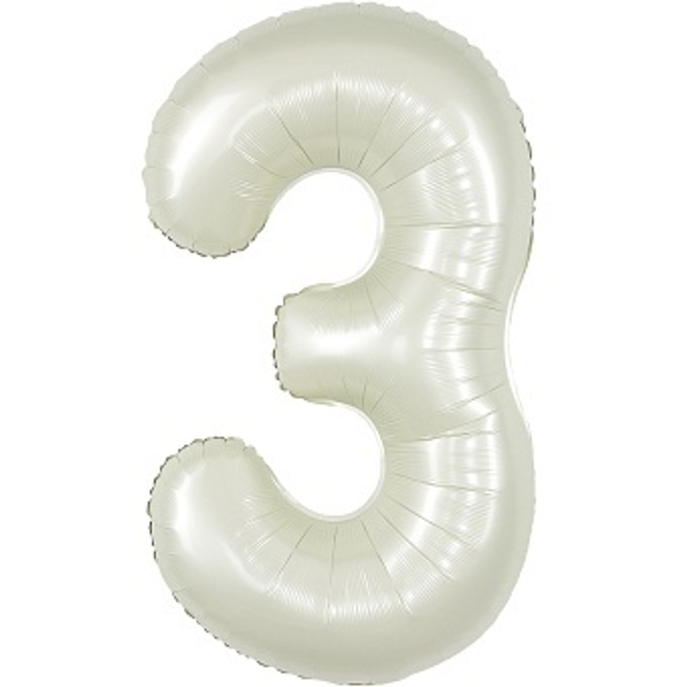 К Цифра 3 Белый песок Сатин (40''/102 см)