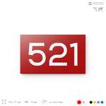 Номер на дверь 521, табличка на дверь для офиса, квартиры, кабинета, аудитории, склада, красная 120х70 мм, Айдентика Технолоджи