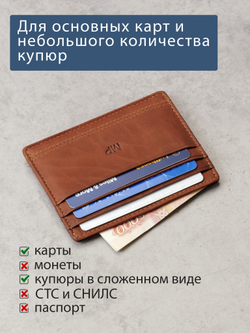B240043R COGNAC - Картхолдер с RFID защитой MP