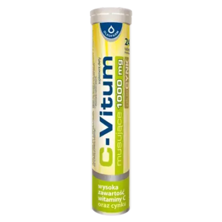 Олеофарм С-Витум шипучий 1000 мг плюс цинк - биологически активная добавка, 24 шипучие таблетки