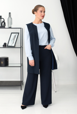 Жилет с подкладом 1634опа, Тёмно тёмно син #70ТТСи061634опа