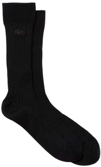 Теннисные носки Lacoste Men's Ribbed Cotton Blend Socks 1P - Black