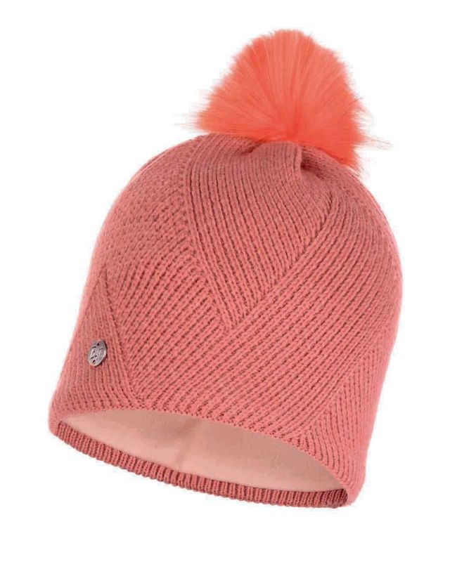 Шапка вязаная с флисом Buff Hat Knitted Polar Disa Peach Фото 1