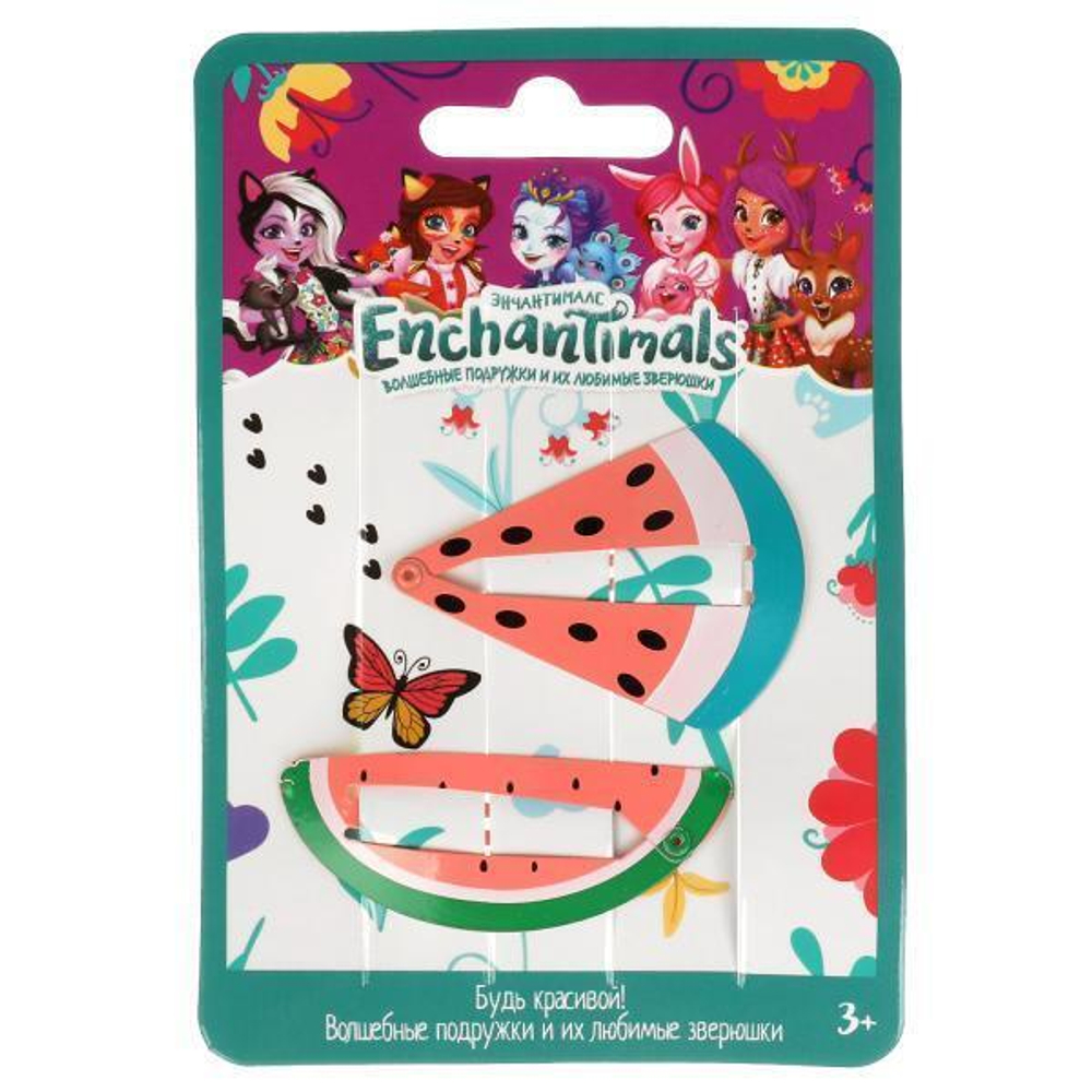 Украшения д/девочек "Энчантималс" 2 заколки для волос на карт. в пакет (Милая леди)