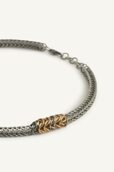 ZARA МЕТАЛЛИЧЕСКОЕ ОЖЕРЕЛЬЕ С КОНТРАСТНЫМИ ДЕТАЛЯМИ, ЗОЛОТОЙ/СЕРЕБРЯНЫЙ