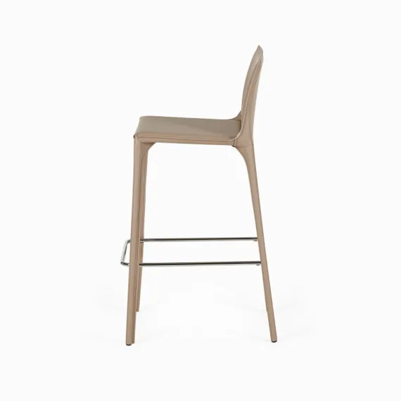 Барный стул Gridor серо-бежевая экокожа