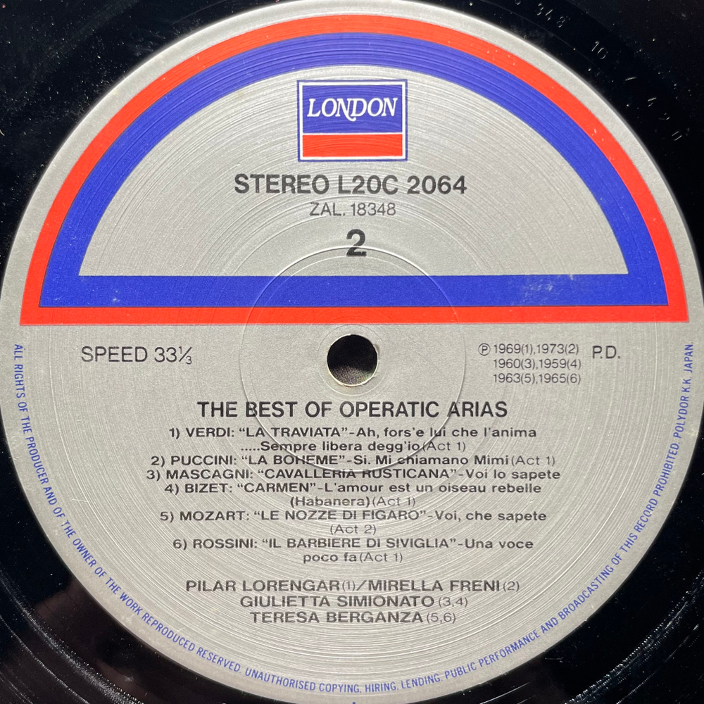 The Best Of Operatic Arias Vol. 1 (Япония 1985г.)