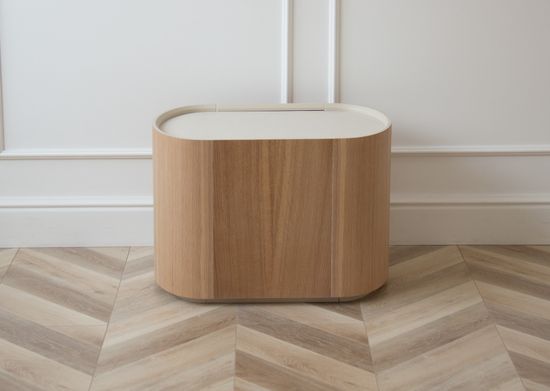 Тумба прикроватная Lagom 2 ящика ширина 60 см (натуральный дуб, молочный)