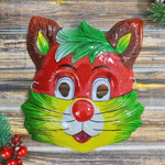 Маска карнавальная "Кот цветной" (цена за 12 штук)