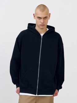 Худи зип с начесом (черный)