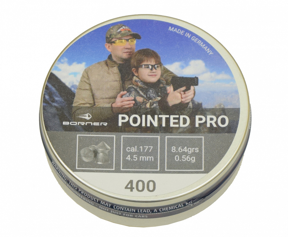 Пули Borner "Pointed Pro", кал. 4,5 (400 шт.) 0,56гр.