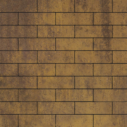 Тротуарная плитка ПРЯМОУГОЛЬНИК 300х100 мм - Листопад гладкий Янтарь