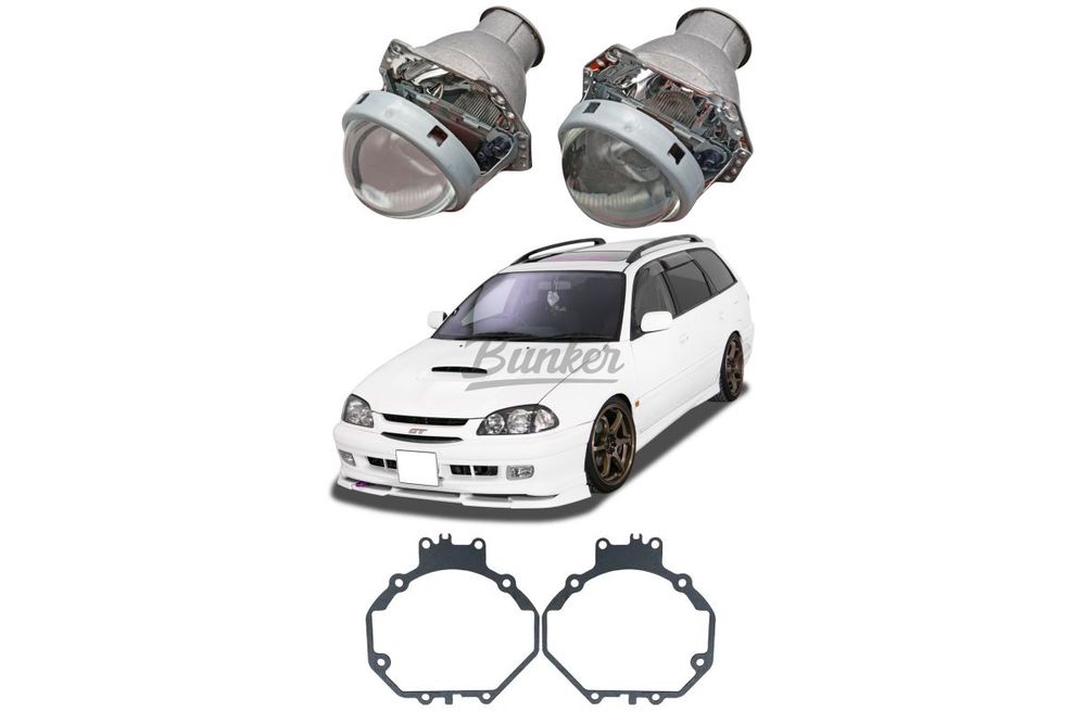 Готовый комплект для замены штатных галогеновых линз Toyota Caldina III 2002-2007