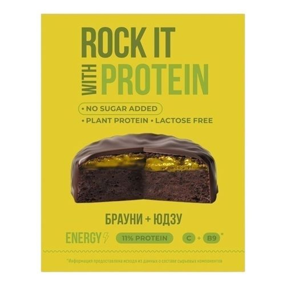 Rock It With Бисквит протеиновый шоколадный брауни с юдзу, 50г
