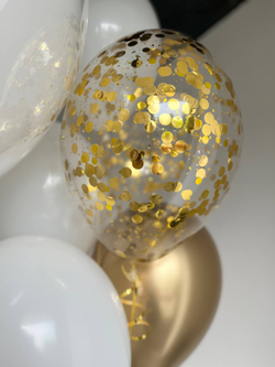 Воздушные шары белые и золотые №3373