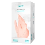 Перчатки виниловые смотровые нестерильные неопудренные гладкие прозрачные SAF&TY L размер M 50 пар