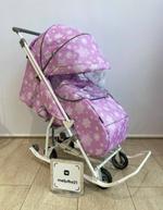 Коляска комбинированная с трансформируемым кузовом (арт.У3-1К/СН) сиреневый со снежинками