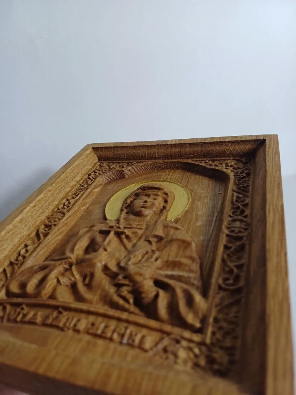 Освященная Икона мученицы Марины Антиохийской 16.5х14см дуб