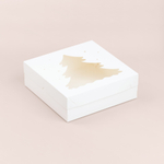 Коробка для зефира и печенья с окном ёлка 200*200*70 мм