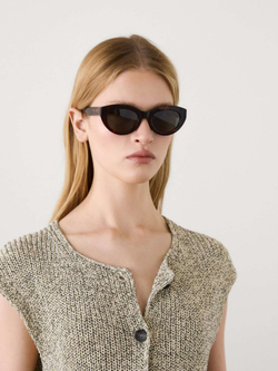 Massimo Dutti Жилет платочной вязки из 100% хлопка, натуральный, кремовый