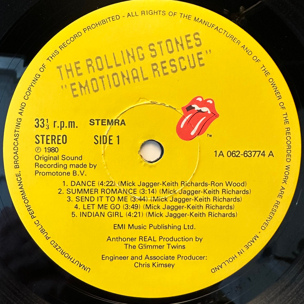 The Rolling Stones - Emotional Rescue (Голландия 1980г.)