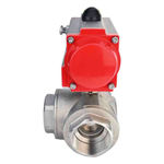 Stainless steel ball valve Elephant 3h-t-rpss316200mm-iso-pnevpr-da, body material - stainless steel AISI 316, ball material - stainless steel AISI 316, seal - PTFE, pneumatic actuator operated