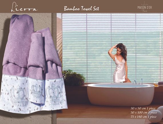 Набор полотенец LIERRA  ЛИЕРА 3пр 30х50 50х100 и 75х150 Maison Dor Турция