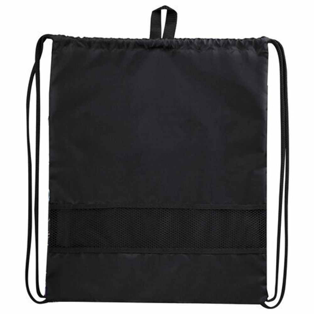 Мешок для обуви BRAUBERG БОЛЬШОЙ, с ручкой, карман на молнии, сетка, 51х41 см, "Feathers", 271057