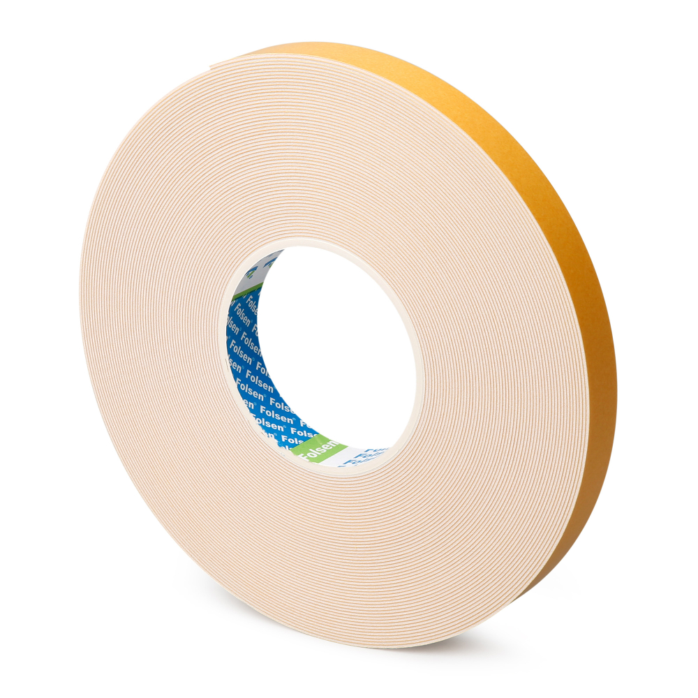 Двусторонняя клейкая лента на вспененной основе Folsen® 0301, 1,0мм, белая